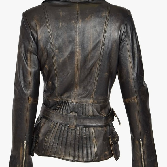 Women's Victoria Black Leather Jacket NWT - Picture 9 of 10